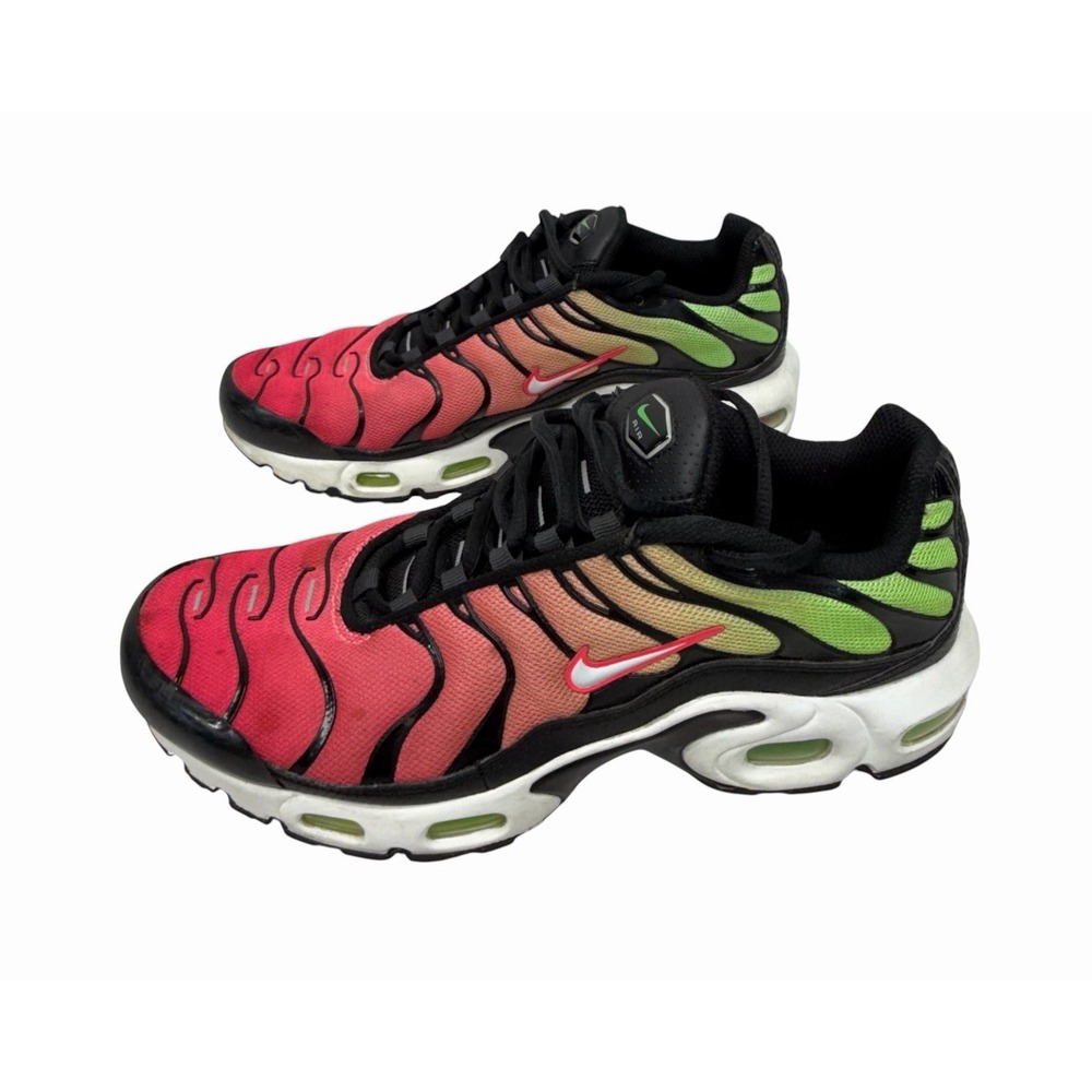 Nike Air Max Plus Shoe's Size 7Y Black Pink Green Gradient Sneakers CD0609-010